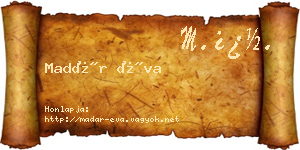 Madár Éva névjegykártya